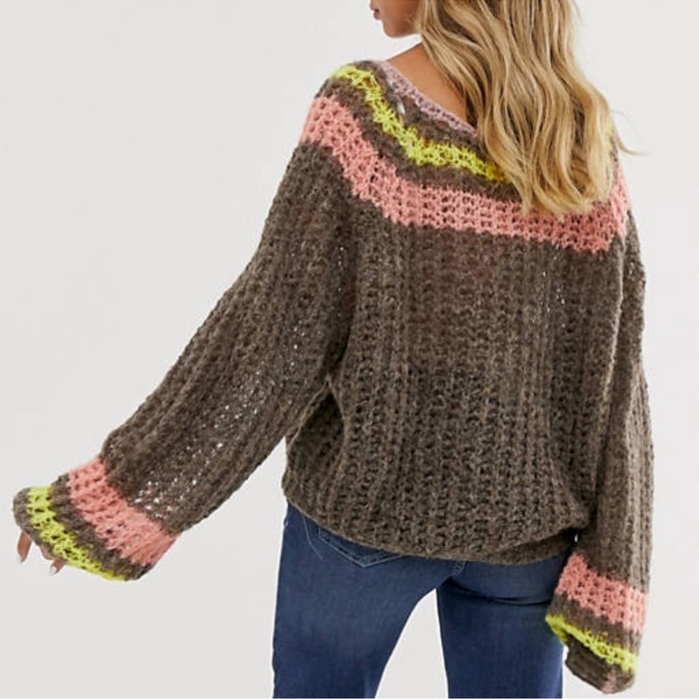 NWT Free People Reach For The Stars Sunbright Knit Sweater